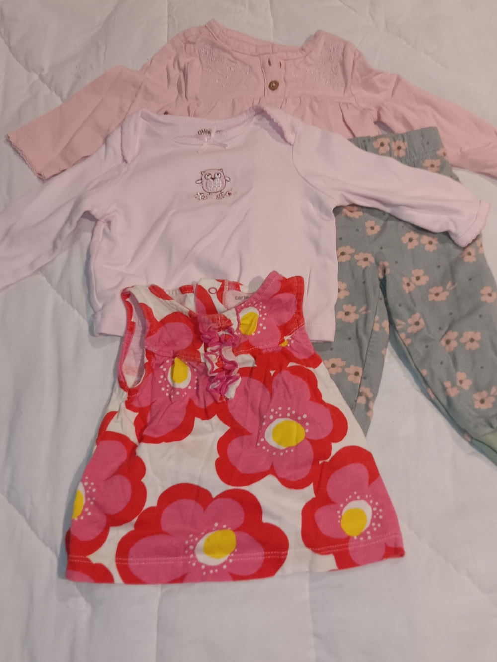 Baby Girls 🍑  Floral Top &  2 Pink Top  Pink, Red, Green Little ME